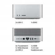 Apple Mac Studio CPU 20-Core, M1 Ultra Chip, GPU 48-Core, RAM 64GB, SSD 1TB (сребрист) (модел 2022)  4