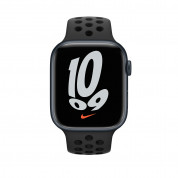 Apple Watch Nike Sport Band - оригинална силиконова каишка за Apple Watch 42мм, 44мм, 45мм (тъмносив-черен) 1