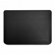 Guess Saffiano Triangle Metal Logo Notebook Sleeve - дизайнерски луксозен кожен калъф за MacBook Air 13, MacBook Pro 13, MacBook Pro 14 и лаптопи до 14 инча (черен) 2