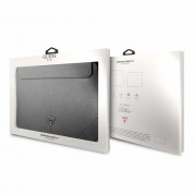 Guess Saffiano Triangle Metal Logo Notebook Sleeve - дизайнерски луксозен кожен калъф за MacBook Pro 16, MacBook Pro 15 и лаптопи до 16 инча (сребрист) 3