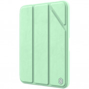 Nillkin Bevel Leather Case - кожен кейс и поставка с отделение за Apple Pencil за iPad mini 6 (2021) (зелен)