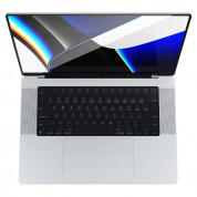 Spigen Tempered Glass GLAS.tR - висококачествено стъклено защитно покритие за целия дисплей на MacBook Pro 16 M1 (2021), MacBook Pro 16 M2 (2023) (черен-прозрачно) 3