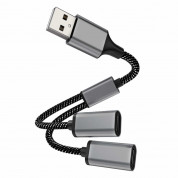 4smarts MatchCord USB-A Male to 2xUSB-C Female Adapter Cable (black)