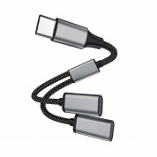 4smarts MatchCord USB-C Male to 2xUSB-C Female Adapter Cable - кабел USB-C мъжко към 2xUSB-C женско за устройства с USB-C порт (20 см) (черен)
