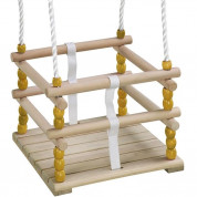 Hudora Wooden Grid Swing - дървена люлка за деца (кафяв) 1