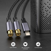 4smarts MatchCord Active USB-C Male to 2xRCA Female Adapter Cable - активен кабел USB-C мъжко към 2xRCA (чинча) женско за устройства с USB-C порт (20 см) (черен) 4