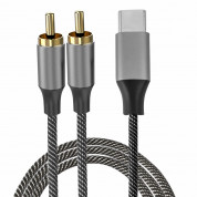 4smarts MatchCord Active USB-C Male to 2xRCA Male Cable - активен кабел USB-C мъжко към 2xRCA (чинча) мъжко за устройства с USB-C порт (100 см) (черен)