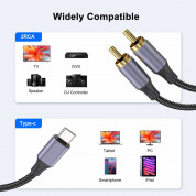 4smarts MatchCord Active USB-C Male to 2xRCA Male Cable - активен кабел USB-C мъжко към 2xRCA (чинча) мъжко за устройства с USB-C порт (100 см) (черен) 3