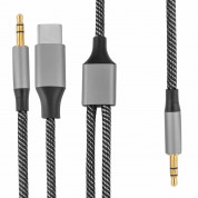 4smarts MatchCord Active USB-C Male to 2x3.5 mm Male Cable  (black)