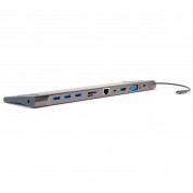 4smarts 11in1 USB-C Hub with DeX - мултифункционален хъб с DeX, Ethernet, HDMI, VGA, 3.5 mm jack, USB-C, USB 3.0 и четец за карти за Macbook и USB-C устройства (тъмносив)