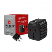 Skross World Travel Adapter MUV USB - адаптер за ел. мрежа с преходници за цял свят с 2xUSB-A изходи (черен) 4