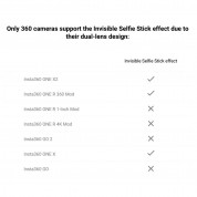 Insta360 ONE X2 Invisible Selfie Stick - разтегателен монопод (селфи стик) за камери Insta360 One X2, One X, One R 360 (черен) 6