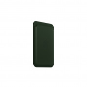 Apple iPhone Leather Wallet with MagSafe And Find My Support - оригинален кожен портфейл (джоб) за прикрепяне към iPhone с MagSafe (тъмнозелен) 2