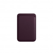 Apple iPhone Leather Wallet with MagSafe And Find My Support - оригинален кожен портфейл (джоб) за прикрепяне към iPhone с MagSafe (тъмнолилав)