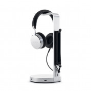 Satechi Aluminium USB Headphone Stand - дизайнерска алуминиева поставка за слушалки с USB-A изходи (сребрист) 3