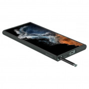 Spigen Liquid Air Case - силиконов (TPU) калъф с висока степен на защита за Samsung Galaxy S22 Ultra (тъмнозелен) 4