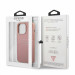 Guess Saffiano PU Leather Hard Case - дизайнерски кожен кейс за iPhone 13 Pro (розов) 6