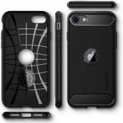 Spigen Rugged Armor Case - термополиуретанов кейс с най-висока степен на защита за iPhone SE (2022), iPhone SE (2020) (черен) 4
