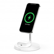 Belkin Boost Charge Pro 2-in-1 Wireless Charger with MagSafe 15W - двойна поставка (пад) за безжично зареждане за iPhone с Magsafe и AirPods (бял)