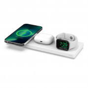Belkin Boost Charge Pro 3-in-1 Wireless Charging Pad with MagSafe - тройна поставка (пад) за безжично зареждане за iPhone с Magsafe, Apple Watch и AirPods (бял)