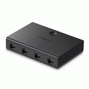 Ugreen Switch Adapter 4in1 USB 2.0 - 4-портов превключвател за принтер (черен)