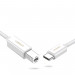 Ugreen US241 USB-C To USB-B 2.0 Printer Cable - кабел за принтер и други външни устройства USB-C Male към USB-B Male (100 см) (бял) 2