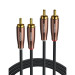 Ugreen AV199 Extension Cable 2xRCA (Cinch) to 2xRCA (Cinch) - качествен 2xRCA към 2xRCA (чинча) аудио кабел (200 см) (черен-кафяв)  1