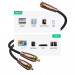 Ugreen AV198 2xRCA Male to 3.5mm Female Audio Cable - качествен аудио кабел 2xRCA (мъжко) към 3.5мм аудио жак (женски) (100 см) (черен-кафяв)  4