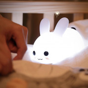 Bedside Night Lamp Bunny - силиконова детска нощна лампа с два вида светлина (бял) 3