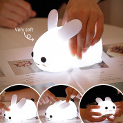 Bedside Night Lamp Bunny - силиконова детска нощна лампа с два вида светлина (бял) 5