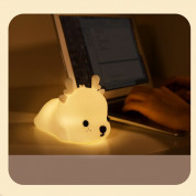 Bedside Night Lamp Deer - силиконова детска нощна лампа с два вида светлина (бял) 5