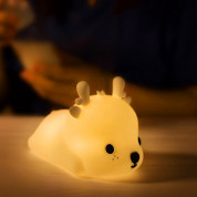 Bedside Night Lamp Deer - силиконова детска нощна лампа с два вида светлина (бял) 6