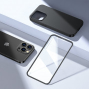 Joyroom 360° Full Case And Tempered Glass Set - тънък силиконов кейс и стъклено защитно покритие за целия дисплей на iPhone 13 Pro Max (черен) 6
