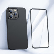 Joyroom 360° Full Case And Tempered Glass Set - тънък силиконов кейс и стъклено защитно покритие за целия дисплей на iPhone 13 Pro Max (черен) 2