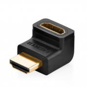 Ugreen Angled 4K HDMI Male to HDMI Female Adapter - адаптер от мъжко HDMI към женско HDMI (черен)