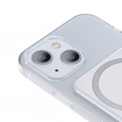 Baseus Crystal Magnetic Glass Case With a Bracket - хибриден удароустойчив кейс с MagSafe и вградена поставка за iPhone 13 (прозрачен) 3