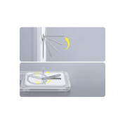 Baseus Crystal Magnetic Glass Case With a Bracket - хибриден удароустойчив кейс с MagSafe и вградена поставка за iPhone 13 (прозрачен) 8