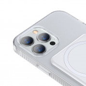 Baseus Crystal Magnetic Glass Case With a Bracket - хибриден удароустойчив кейс с MagSafe и вградена поставка за iPhone 13 Pro (прозрачен) 4