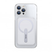 Baseus Crystal Magnetic Glass Case With a Bracket - хибриден удароустойчив кейс с MagSafe и вградена поставка за iPhone 13 Pro (прозрачен)