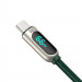 Baseus Digital Display USB-A to USB-C Cable 66W (CASX020106) - здрав кабел с въжена оплетка с бързо зареждане за устройства с USB-C порт (200 см) (зелен) 6