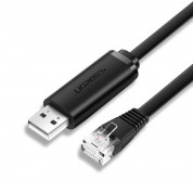 Ugreen USB-A 2.0 to RJ45 Console Cable - USB-A 2.0 към Ethernet кабел за устройства с USB-A порт (150 см) (черен) 