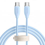 Baseus Jelly USB-C to USB-C Cable 100W - кабел с бързо зареждане за устройства с USB-C порт (200 см) (светлосин)