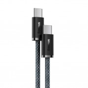 Baseus Dynamic Series USB-C to USB-C Fast Charging Cable 100W (CALD000316) - здрав кабел с въжена оплетка за бързо зареждане за устройства с USB-C порт (200 см) (тъмносив) 1