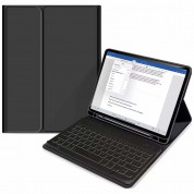 Tech-Protect SC Pen Case and Bluetooth Keyboard - кожен калъф и безжична блутут клавиатура за iPad 9 (2021), iPad 8 (2020), iPad 7 (2019) (черен)