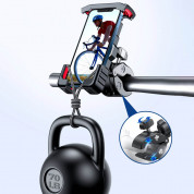 Joyroom Bike Holder for Bicycle And Motorcycle - поставка за велосипеди, мотоциклети, скутери за смартфони с дисплей от 4.8 до 6.8 инча (черен-червен) 5