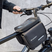 Wozinsky Bike Front Frame Pannier Bag 1.5L - универсалнa чанта за рамката на колело (черен) 9