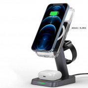 Acefast 3-in-1 Wireless Charger with MagSafe 15W - тройна поставка (пад) за безжично зареждане за iPhone с Magsafe, Apple Watch и AirPods Pro (черен) 6
