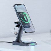 Acefast 3-in-1 Wireless Charger with MagSafe 15W - тройна поставка (пад) за безжично зареждане за iPhone с Magsafe, Apple Watch и AirPods Pro (черен) 10
