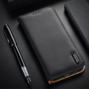 Dux Ducis Hivo Genuine Leather Flip Wallet Case - кожен калъф от естествена кожа с поставка и отделение за кр. карти за Samsung Galaxy S22 (черен) 14