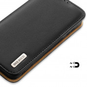 Dux Ducis Hivo Genuine Leather Flip Wallet Case - кожен калъф от естествена кожа с поставка и отделение за кр. карти за Samsung Galaxy S22 (черен) 4